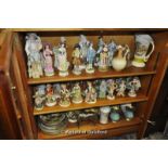 A large quantity of ceramic figurines, vases, collectors' plates and a modern Japanese metal model