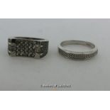 *X2 Silver Rings, Size (P) (L) 7.9g (Lot subject to VAT)