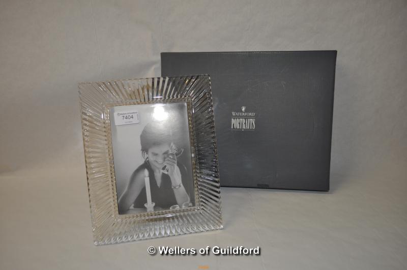 Waterford 'Somerset' pattern photograph frame, with dust bag and boxed, 26.5 x 21.5cm