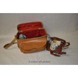 Koroll II vintage camera, in original leather case, carry case and accessories