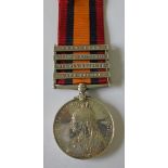 Queens South Africa Medal, four clasps, Cape Colony, Tugela Heights, Relief of Ladysmith and