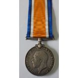 British War Medal named to 55703 Private W.H. Richards, Essex Regiment. With copy Medal index