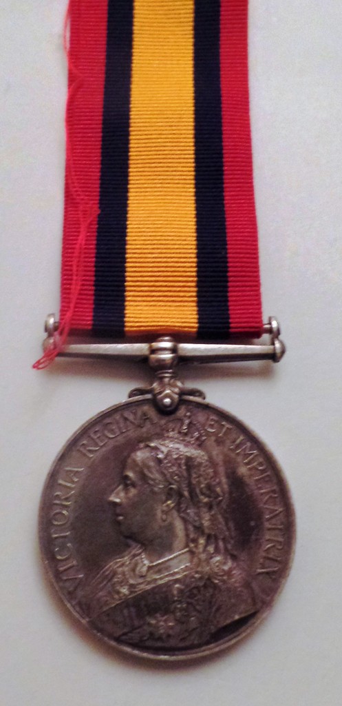 Queens South Africa Medal, no clasp named to 674 Private T. Young, Uitenhage Town Guard. Toned,