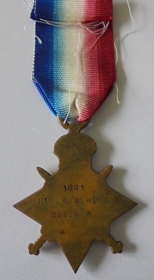 1914-15 Star named to 1891 Private W.S. King, Essex Regiment. Good very fine - Image 2 of 2