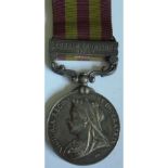 India General Service Medal 1895, VR, clasp Punjab Frontier 1897-98 named to Assistant Surgeon E. De