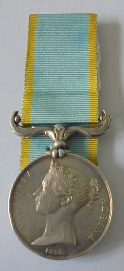 Crimea Medal, no clasp, named in engraved style (see images) to H. Walker, Ry Albert. Mounted for