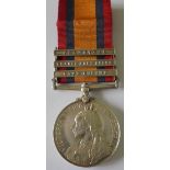 Queens South Africa Medal, three clasps, Cape Colony, Orange Free State and Transvaal named to