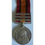 Queens South Africa Medal, three clasps, Cape Colony, Tugela Heights and Relief of Ladysmith named