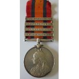 Queens South Africa Medal, four clasps, Cape Colony, Orange Free State, Transvaal and South Africa