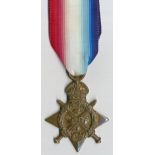 1914 Star, impressed 10863 PTE J. CALDER, 1/6 GORD: HIGHRS. Wounded in action 4 times before being