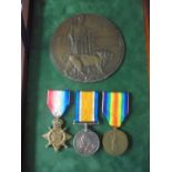 A 1915 Trio and Plaque to Lieutenant J. Morrison, Gordon Highlanders, killed in action between