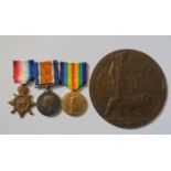 A 1915 Trio and Plaque to 2nd Lieutenant A.P. Clarke, 23rd Battalion, London Regiment, he was