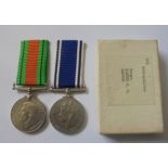 The fine Second World War London Blitz Police Officer’s long service pair awarded to Sergeant A.J.R.