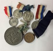 A box containing medals and medallions.