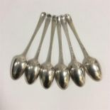 A good set of six Georgian bright cut spoons with