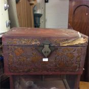 An old lacquer trunk.