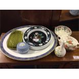 A decorative Spode meat plate etc.