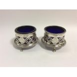 A good pair of Victorian salts with ball decoratio