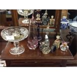 Decorative glass scent bottles etc.