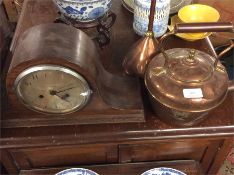 A copper kettle, clock, funnel etc.