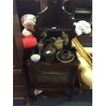 An Edwardian glazed corner cupboard.