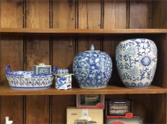 Chinese blue and white vases etc.