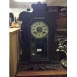 An old glass mounted clock.