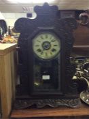 An old glass mounted clock.