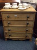 A pine hinged top commode.
