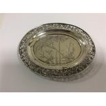 CHINESE: A good quality oval silver tray with pier