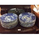 A set of modern blue and white Chinese plates.