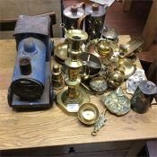 A large quantity of brass ware.