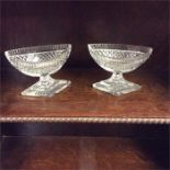 A pair of Antique Adams' shaped cut glass salts.