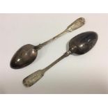 Two silver fiddle pattern tablespoons. Approx.106