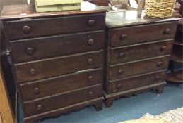 Two mahogany chests of drawers.