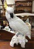 A Crown Staffordshire figure of a cockatoo.