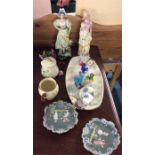 Torquay pottery, souvenir cups and saucers etc.