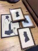 Old framed silhouettes.