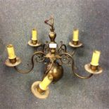 An old brass light fitting.