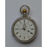 An unusual silver fob watch attractively decorated