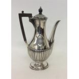 A half fluted coffee pot on pedestal base. Sheffie