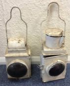 Two Locomotive tail lamps. Est. £20 - £30.