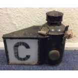 An old Railway signal lamp, "C". Est. £30 - £50.