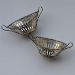 A pair of Dutch pierced miniature bonbon dishes wi