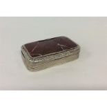 A Georgian agate mounted box with gilt interior an