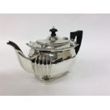 A good boat shaped teapot with cut corners, gadroo