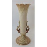 ROYAL WORCESTER: A tall slender swirl spill vase w