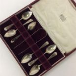 A boxed set of six Georgian teaspoons together wit