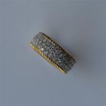 A good quality 18 carat pavé set ring inset with a