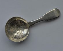 A good Victorian fiddle pattern caddy spoon, the b